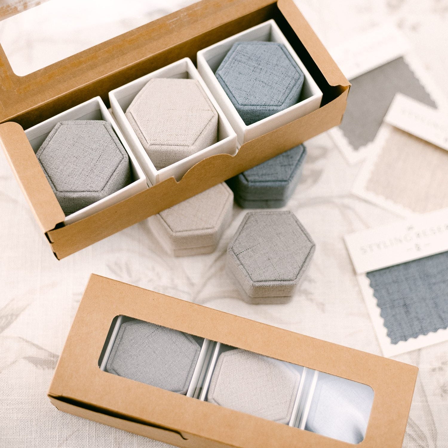 Hexagon Linen Styling Set of Three image 2