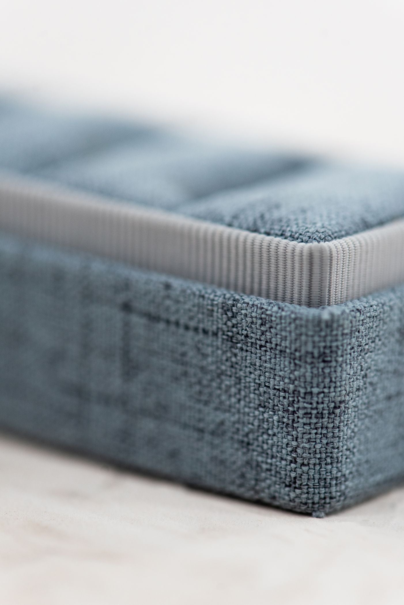 Rectangle Linen 3 Slot Ring Box image 1