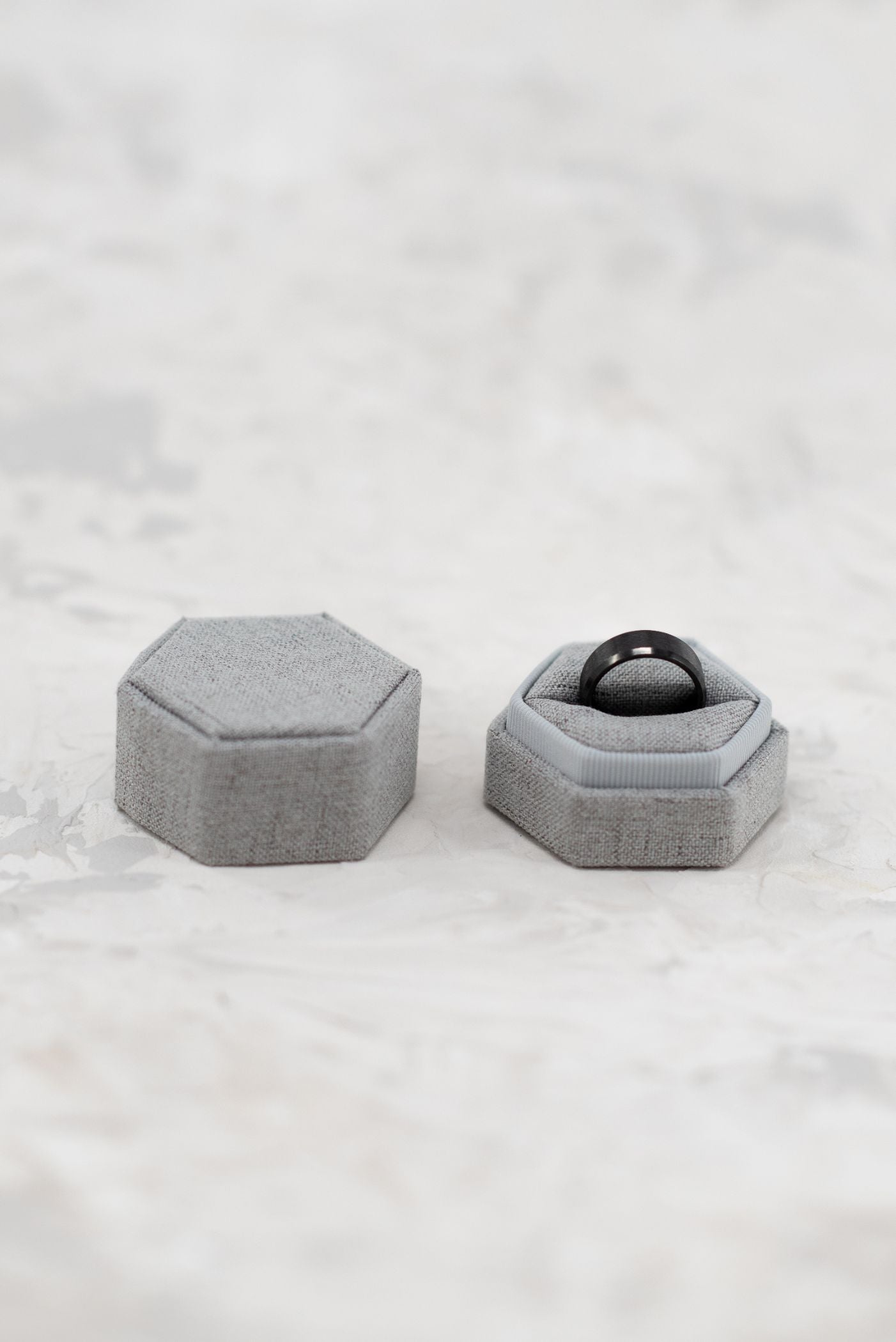 Hexagon Linen Ring Box image 2