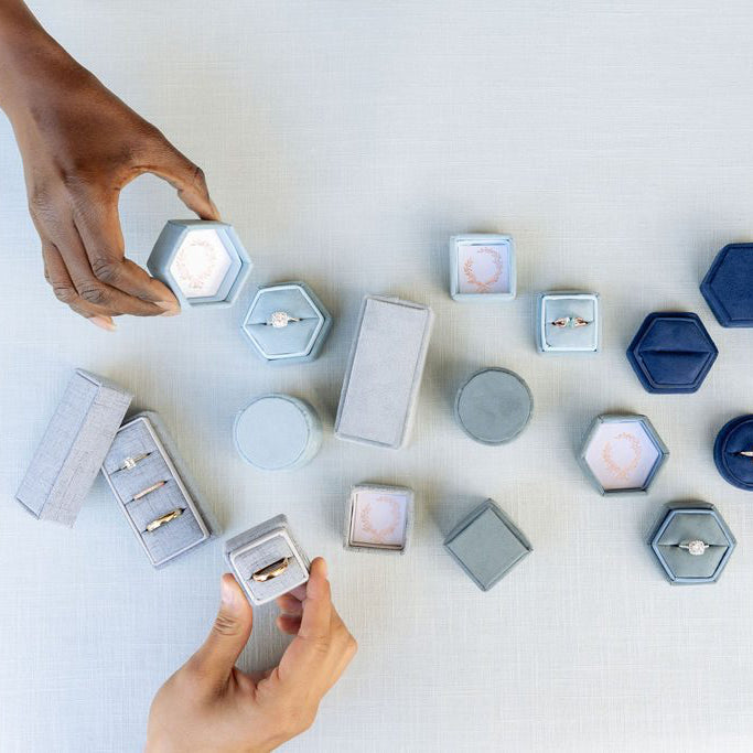 Hexagon Suede Ring Box image 9