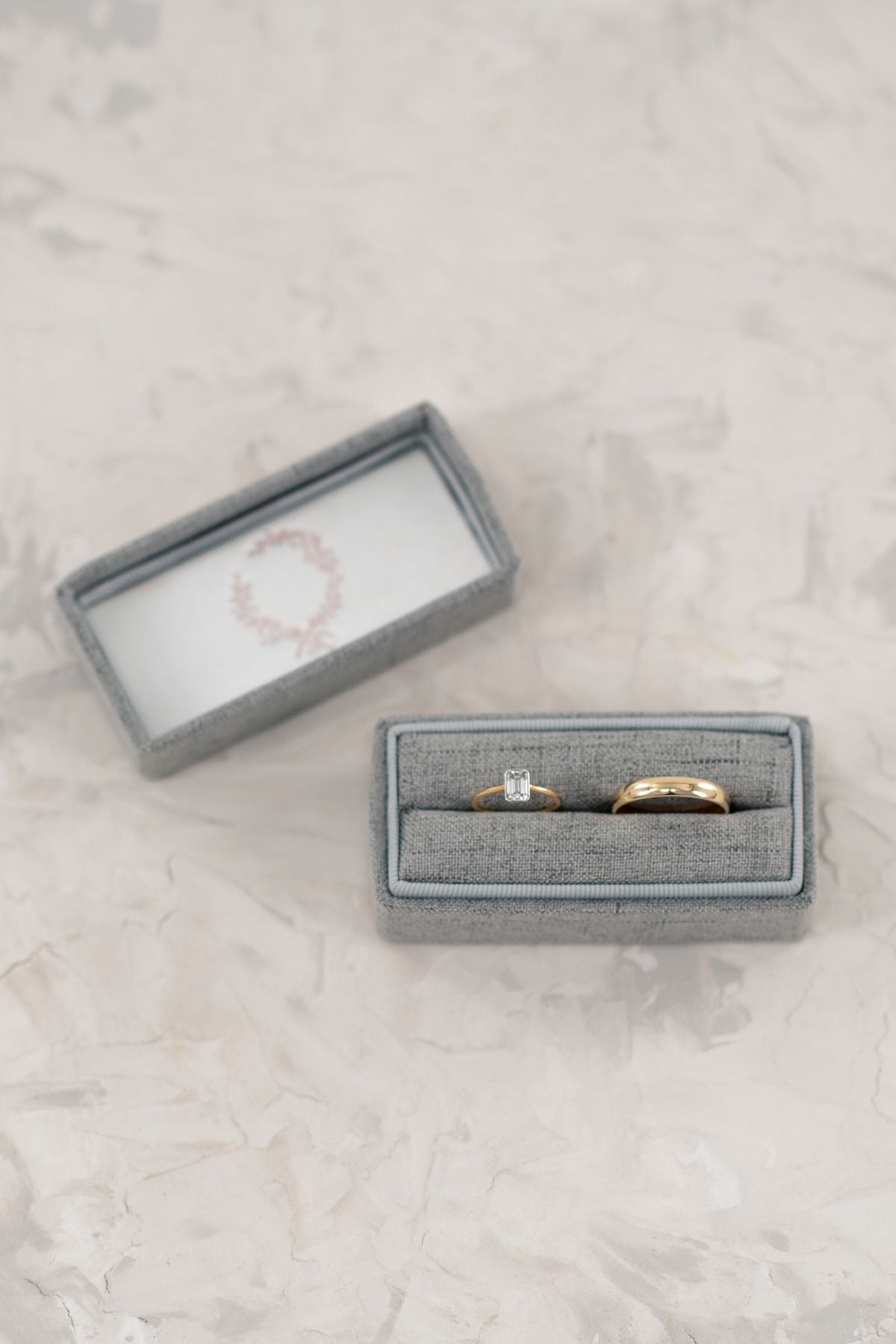 Rectangle Linen Single Slot Ring Box image 2