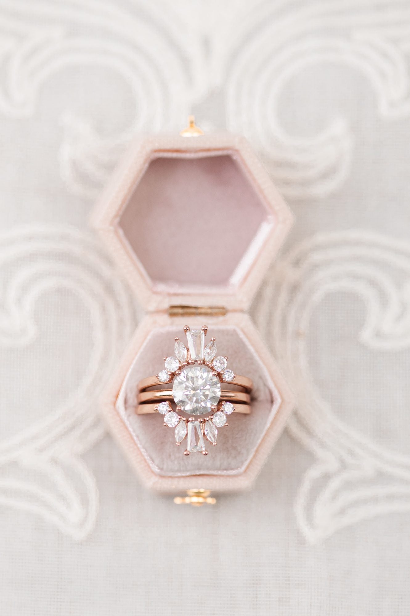 Mini Hexagon Heritage Petite Box - Touch of Blush Linen image