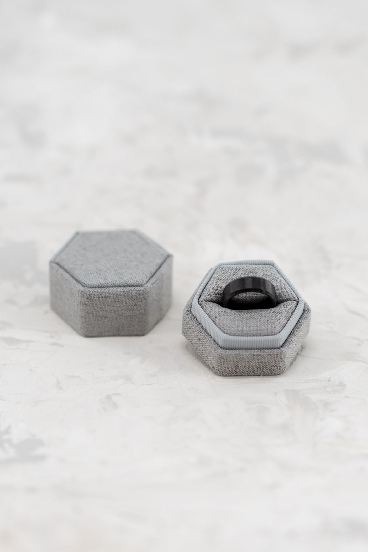 Hexagon Linen Ring Box image 0
