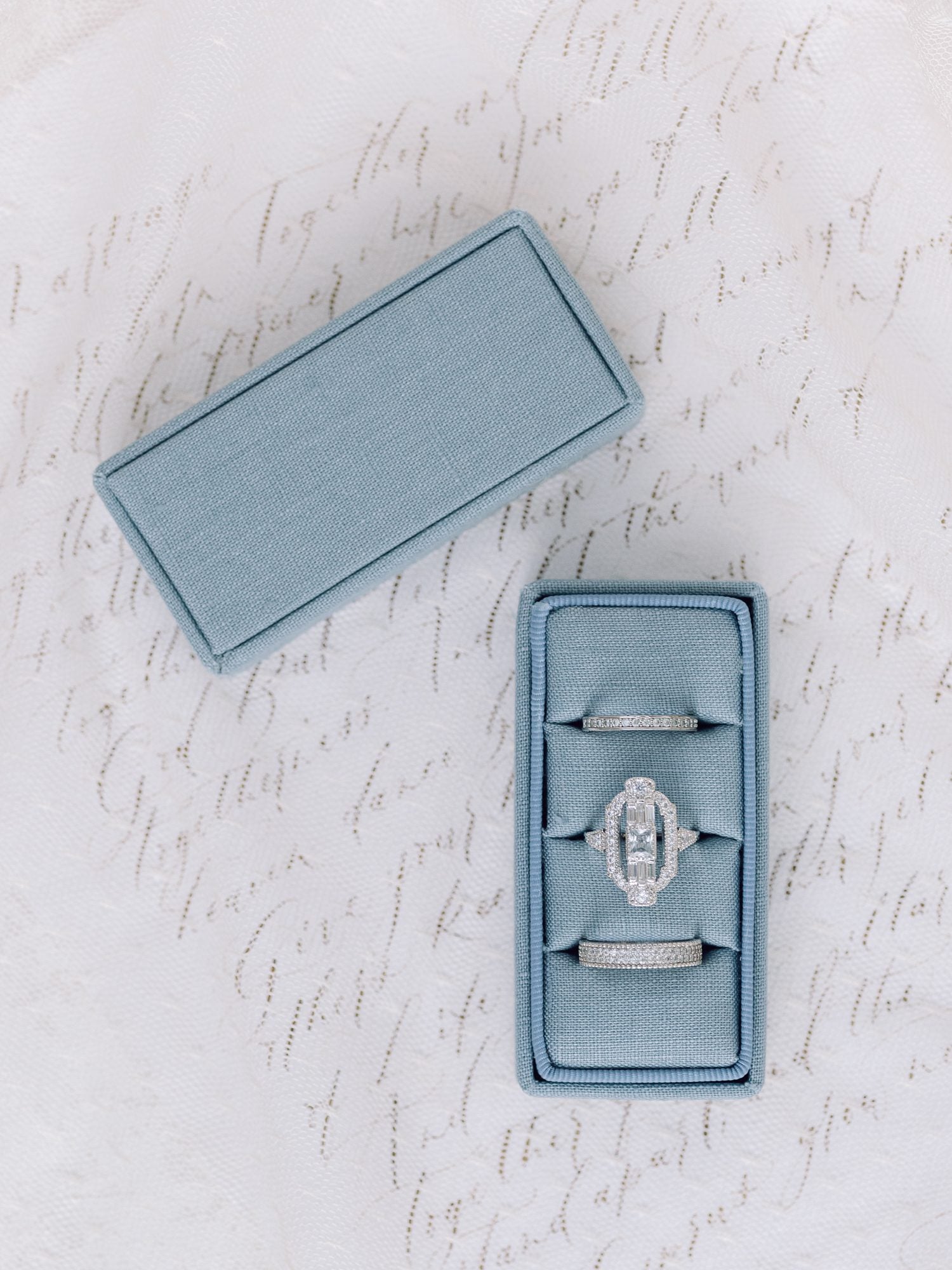 Rectangle Heritage Collection - Triple Slot - Dusty Blue Linen image