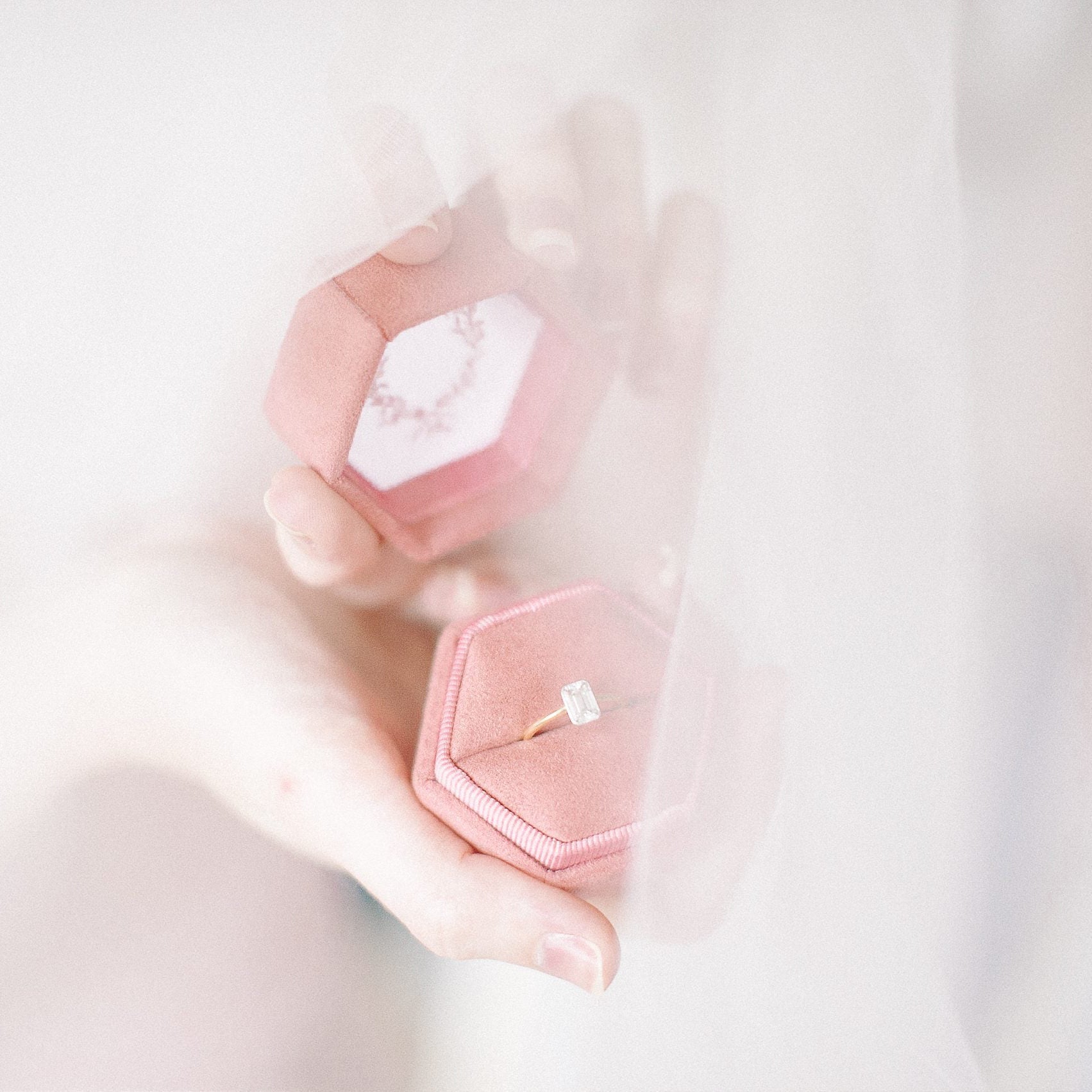 Hexagon Suede Ring Box image 1