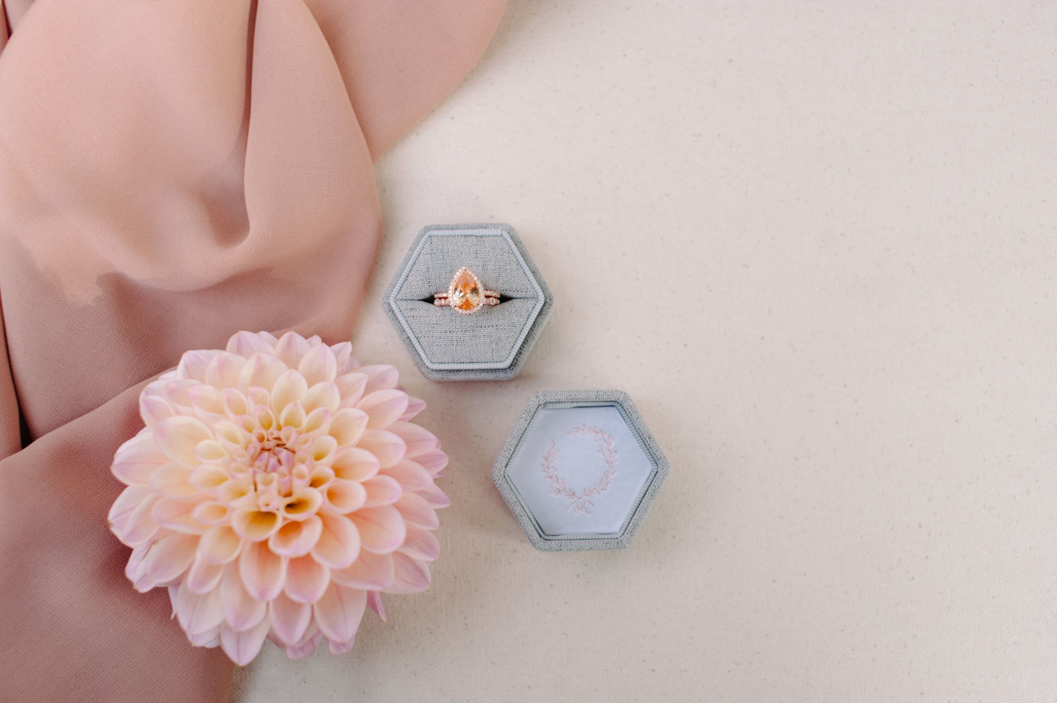 Hexagon Linen Ring Box image 6