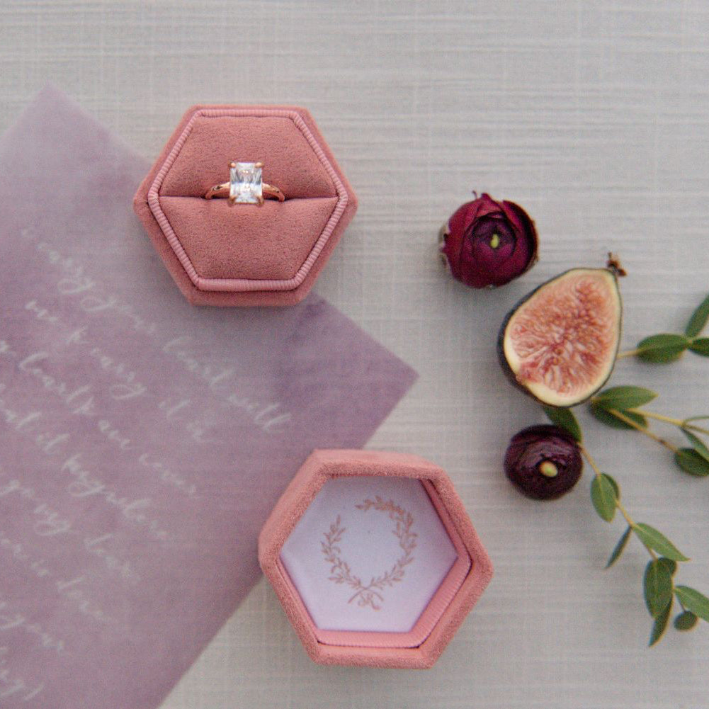 Hexagon Suede Ring Box image 6